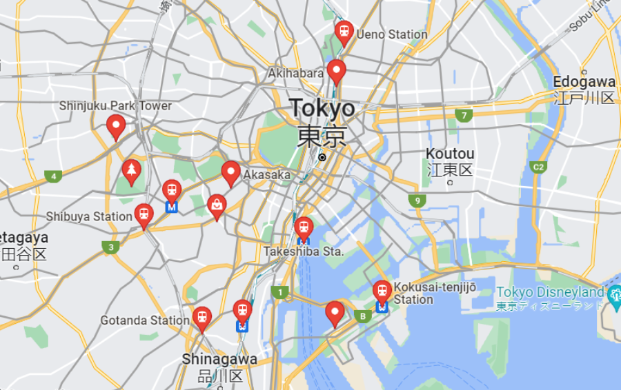 Tokyo map